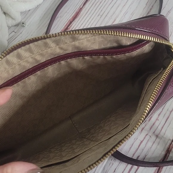 Michael Kors Women's Burgundy Crossbody Bag - Picture 7 of 8